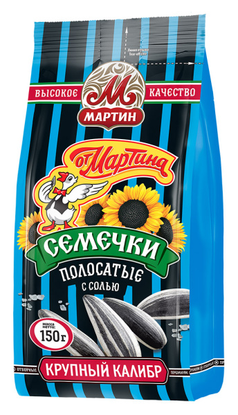 Семечки От Мартина полосатые с морской Солью  150г*32шт